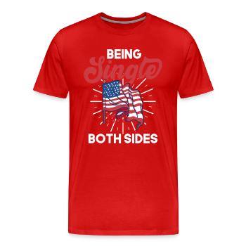 Liebe Anti Valentinstag US Flagge Patriotisch - Männer Premium Bio T-Shirt - Rot - Vorne - Damien (186cm)