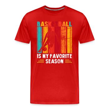 Sports d’équipe de basket-ball - T-shirt bio Premium Homme - rouge - Devant - Damien (186cm)