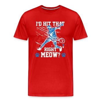 Tennisplatz Kätzchen Haustier Katze - Männer Premium Bio T-Shirt - Rot - Vorne - Damien (186cm)