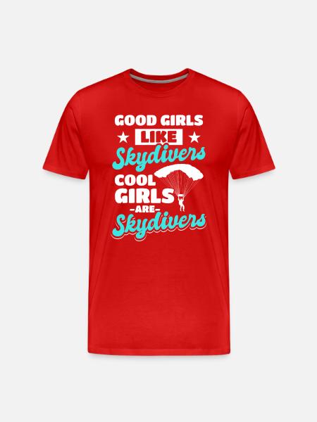 Cool girls are skydivers - Men's Premium Organic T-Shirt - red