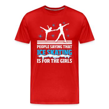 Speed skating - Men's Premium Organic T-Shirt - red - Front - Damien (186cm)