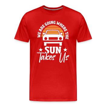 Road Trip Outdoor Reisen - Männer Premium Bio T-Shirt - Rot - Vorne - Damien (186cm)