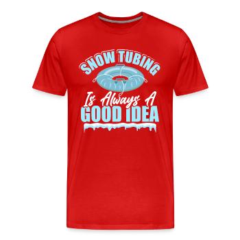 Glissades d’hiver - T-shirt bio Premium Homme - rouge - Devant - Damien (186cm)