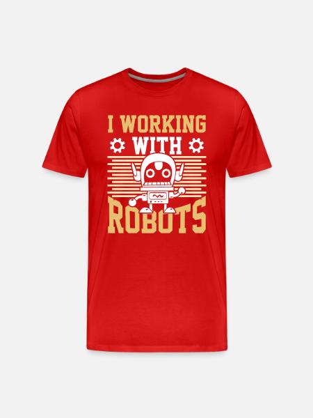 Robot Robotics Engineer - Men's Premium Organic T-Shirt - red