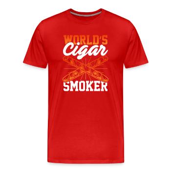 Fumer du tabac Fumer les amateurs de cigares - T-shirt bio Premium Homme - rouge - Devant - Damien (186cm)