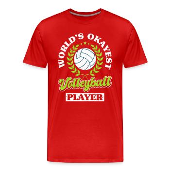 Volleyball Players Coaching Team - Men's Premium Organic T-Shirt - red - Front - Damien (186cm)