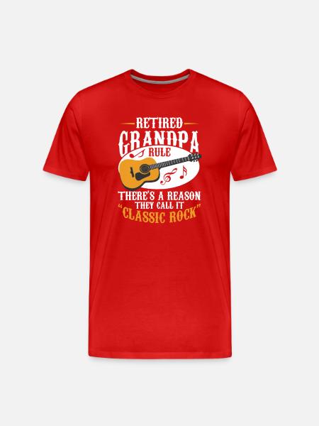 Rule Retirement Guitarist Guitar Grandpa - Men's Premium Organic T-Shirt - red