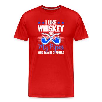Smoking Tobacco Smoker Cigar Pipes Lover - Men's Premium Organic T-Shirt - red - Front - Damien (186cm)