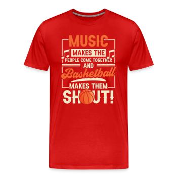 Game Sports Music Player Musical Fan - Men's Premium Organic T-Shirt - red - Front - Damien (186cm)