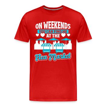 Vendeur junkie d’échange d’objets de collection - T-shirt bio Premium Homme - rouge - Devant - Damien (186cm)