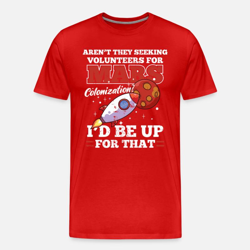 Mars Colonization Astronaut Space - Men's Premium Organic T-Shirt - red