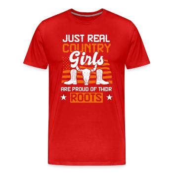 Country Roots Folk - Men's Premium Organic T-Shirt - red - Front - Damien (186cm)