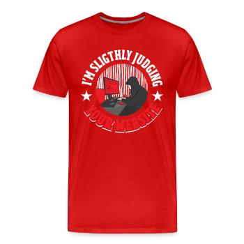 Développeur logiciel Codeur - T-shirt bio Premium Homme - rouge - Devant - Damien (186cm)