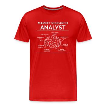 Analyste Étude de marché - T-shirt bio Premium Homme - rouge - Devant - Damien (186cm)