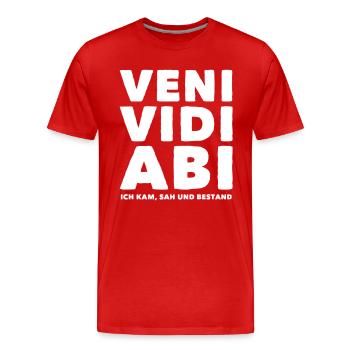 Veni Vidi Abi - Männer Premium Bio T-Shirt - Rot - Vorne - Damien (186cm)