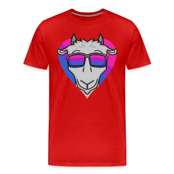 Cadeau de chèvre bisexuelle - T-shirt bio Premium Homme - rouge - Devant - Damien (186cm)