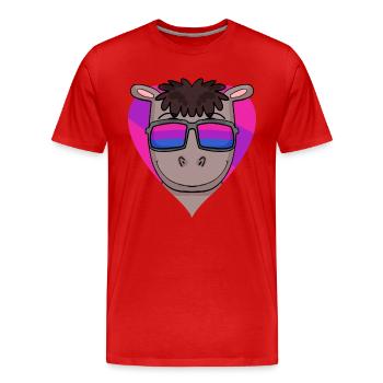 Cadeau de cheval bisexuel - T-shirt bio Premium Homme - rouge - Devant - Damien (186cm)
