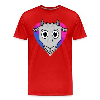 Cadeau de chèvre bisexuelle - T-shirt bio Premium Homme - rouge - Devant - Damien (186cm)