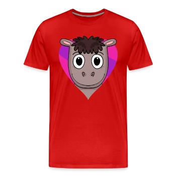 Cadeau de cheval bisexuel - T-shirt bio Premium Homme - rouge - Devant - Damien (186cm)