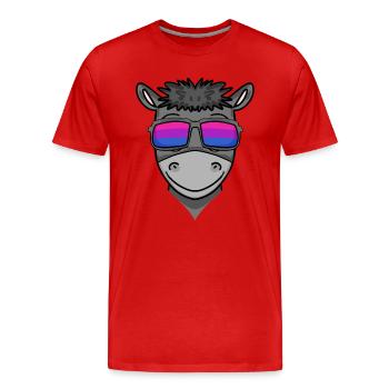 Cadeau d’âne bisexuel - T-shirt bio Premium Homme - rouge - Devant - Damien (186cm)