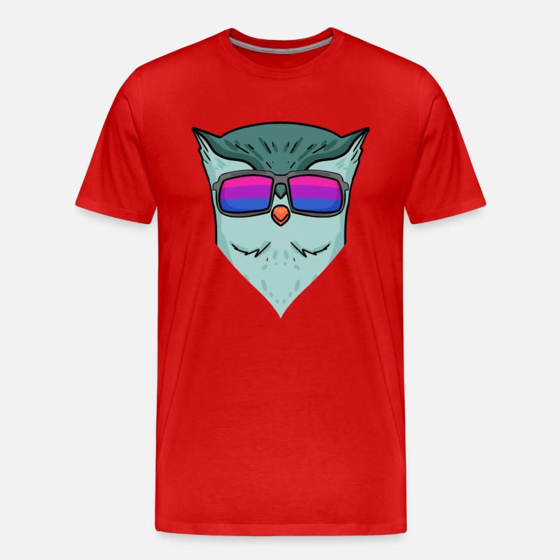 Bisexuell Eule Geschenk - Männer Premium Bio T-Shirt - Rot