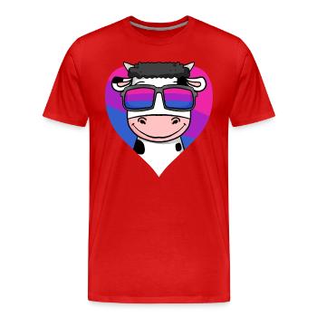 Cadeau de vache bisexuelle - T-shirt bio Premium Homme - rouge - Devant - Damien (186cm)