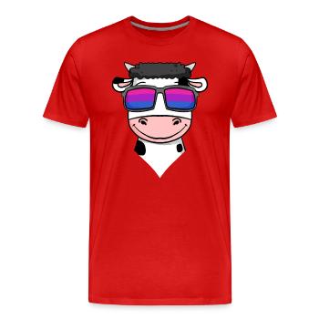 Cadeau de vache bisexuelle - T-shirt bio Premium Homme - rouge - Devant - Damien (186cm)