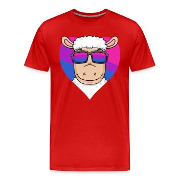 Cadeau de mouton bisexuel - T-shirt bio Premium Homme - rouge - Devant - Damien (186cm)