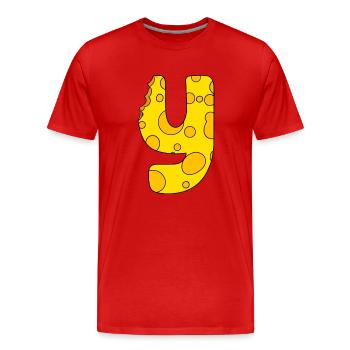 Lettre Y - T-shirt bio Premium Homme - rouge - Devant - Damien (186cm)
