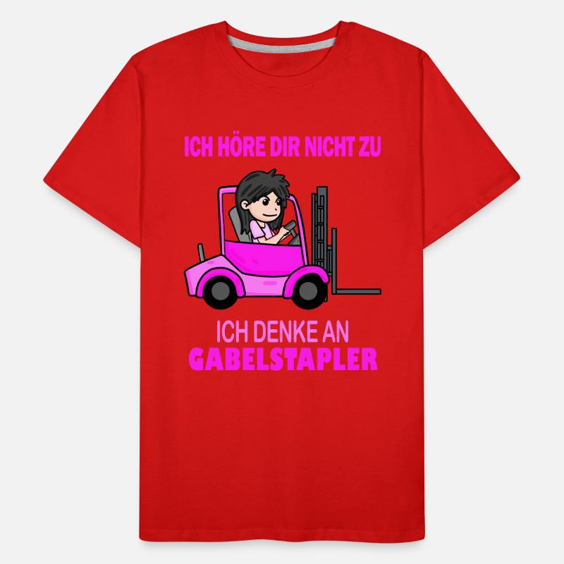 Staplerfahrerin Damen Gabelstapler Stapler Männer Premium Bio T-Shirt