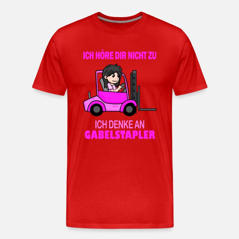 Staplerfahrerin Damen Gabelstapler Stapler - Männer Premium Bio T-Shirt - Rot