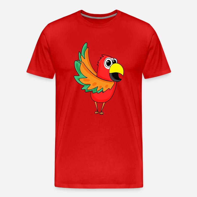 Papagei Dschungel - Männer Premium Bio T-Shirt - Rot
