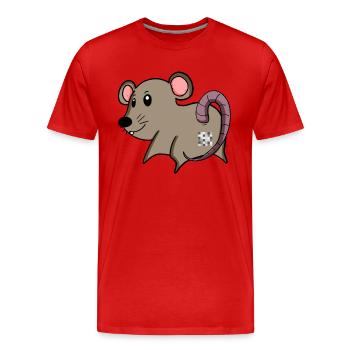 Maus Arsch - Maus Hintern - Männer Premium Bio T-Shirt - Rot - Vorne - Damien (186cm)