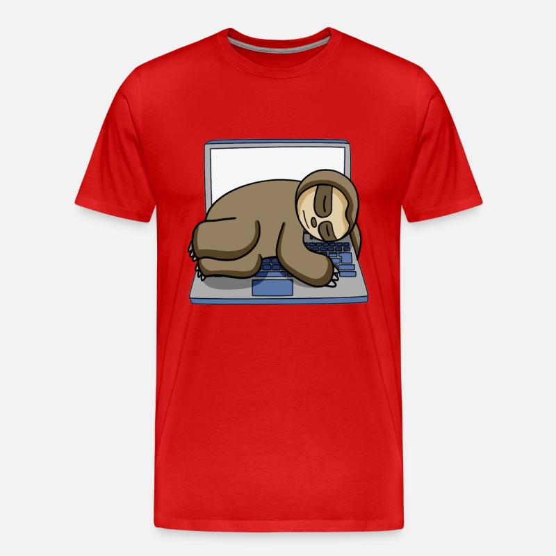 Computer Nerd Programmer Gift - Men's Premium Organic T-Shirt - red