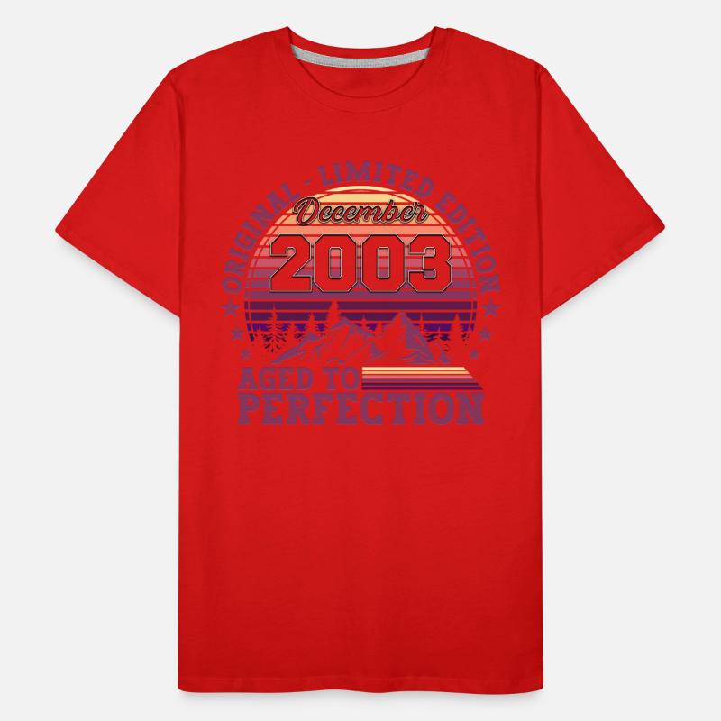 Original Décembre 2003 19e anniversaire Cadeau T-shirt bio Premium Homme