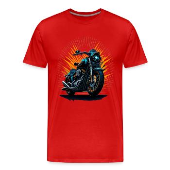 Klassisches Motorrad - Männer Premium Bio T-Shirt - Rot - Vorne - Damien (186cm)