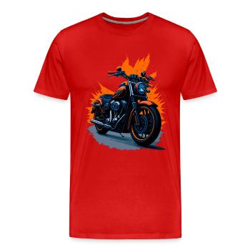 Moto classique - T-shirt bio Premium Homme - rouge - Devant - Damien (186cm)