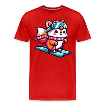 Rotfuchs Ice Hockey - Joueur agile sur la glace - T-shirt bio Premium Homme - rouge - Devant - Damien (186cm)