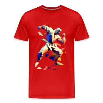 Judoka - T-shirt bio Premium Homme - rouge - Devant - Damien (186cm)