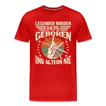 49.Geburtstag Baujahr 1975 Legende 49 Jahre - Männer Premium Bio T-Shirt - Rot - Vorne - Damien (186cm)