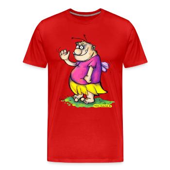 Le Pummelfee agitant - T-shirt bio Premium Homme - rouge - Devant - Damien (186cm)