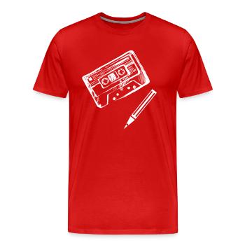 old school - Männer Premium Bio T-Shirt - Rot - Vorne - Damien (186cm)