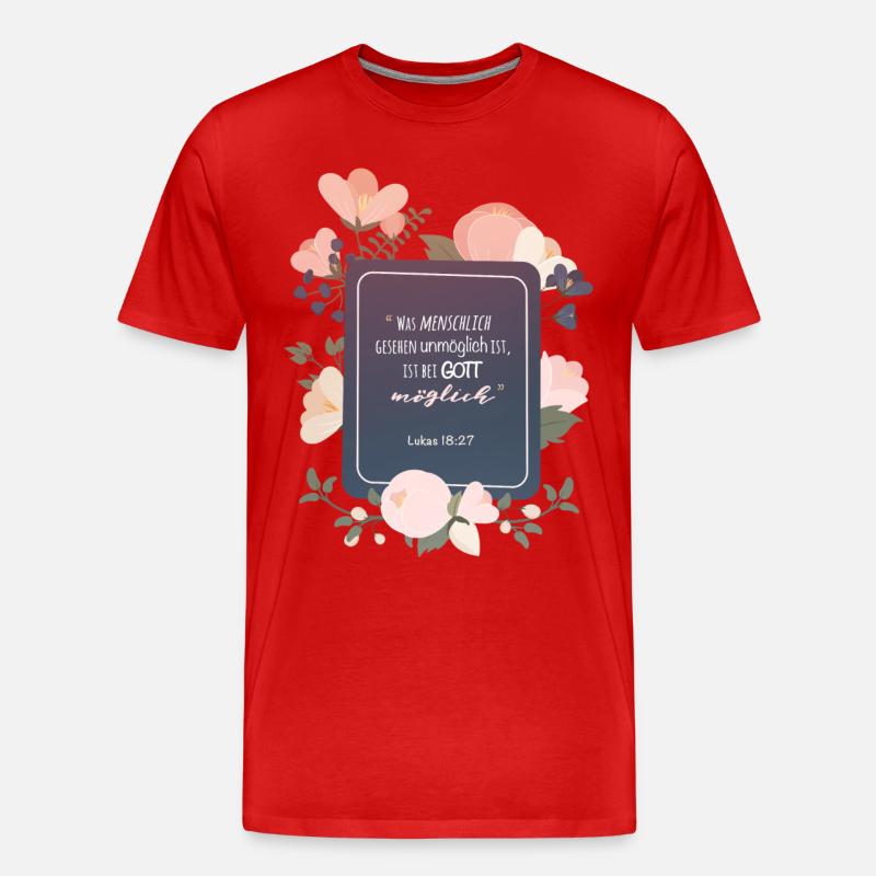 Bei Gott möglich - Männer Premium Bio T-Shirt - Rot