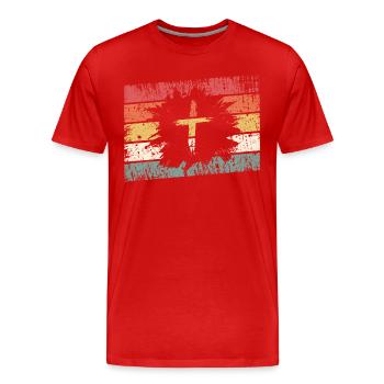 Jesus Christ - Christian Shirt - Cross - Men's Premium Organic T-Shirt - red - Front - Damien (186cm)