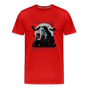 Cappuccino of blood, Dracula, Halloween - Men's Premium Organic T-Shirt - red - Front - Damien (186cm)