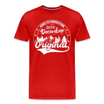 Dezember 2014 Geburtstag Dezember 2014 Dezember - Männer Premium Bio T-Shirt - Rot - Vorne - Damien (186cm)