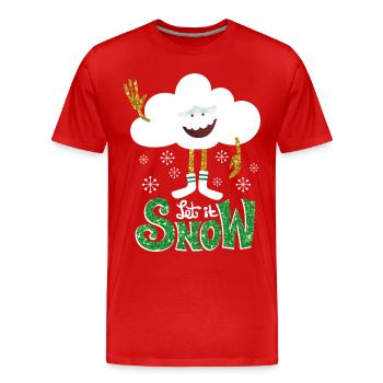 Trolls Let It Snow Avec Nuage Guy - T-shirt bio Premium Homme - rouge - Devant - Damien (186cm)