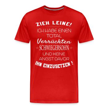 verrückter Schwiegersohn - Männer Premium Bio T-Shirt - Rot - Vorne - Damien (186cm)