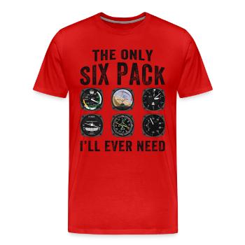 Pilots Six Pack Airplane Instruments - Men's Premium Organic T-Shirt - red - Front - Damien (186cm)