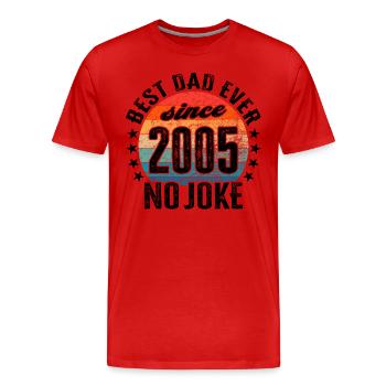 Meilleur papa du monde depuis 2005 No Joke - T-shirt bio Premium Homme - rouge - Devant - Damien (186cm)